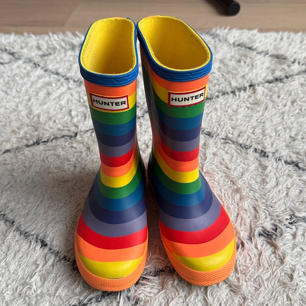 Hunter boots - size US 10/11 toddler - rainbow stripes